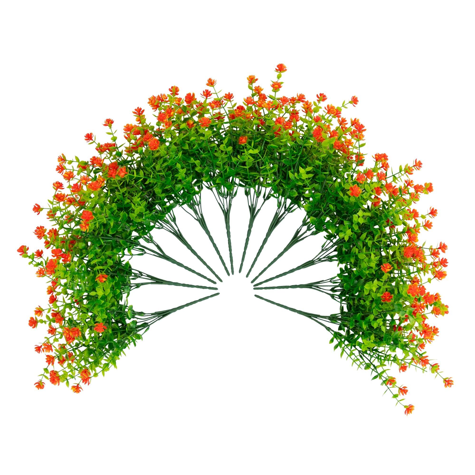 13" UV Resistant Artificial Flowering Mini Rose Bushes